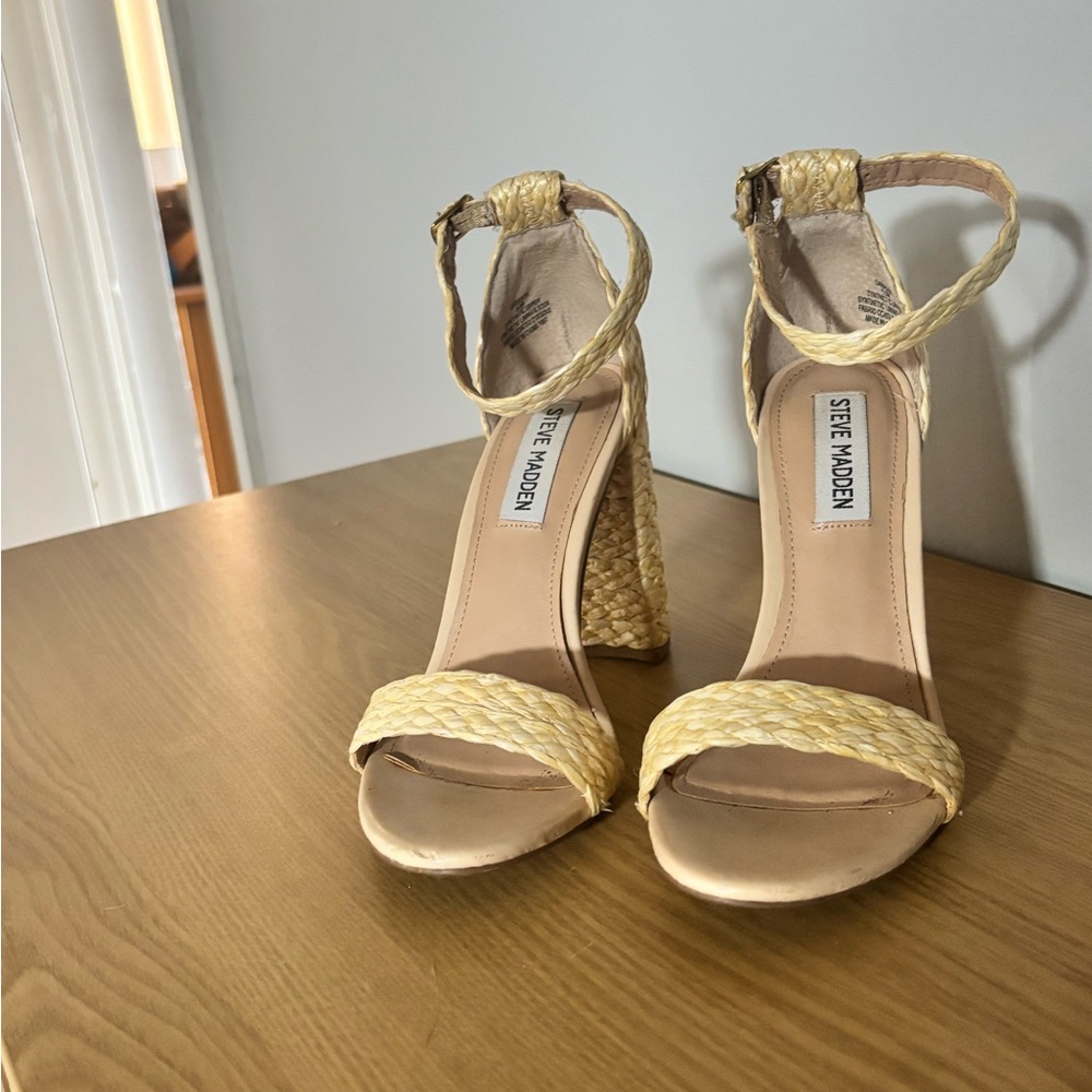 Steve Madden Women's Cream Woven Heels